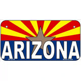 Arizona Flag White Arizona Metal Novelty License Plate Sign 6" x 3" (BP)