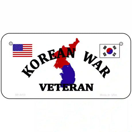 Korean War Veteran Novelty Metal License Plate 6" x 3" (BP)