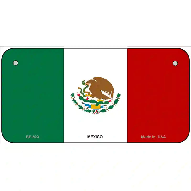 Mexico Flag Metal Novelty License Plate 6" x 3" (BP)