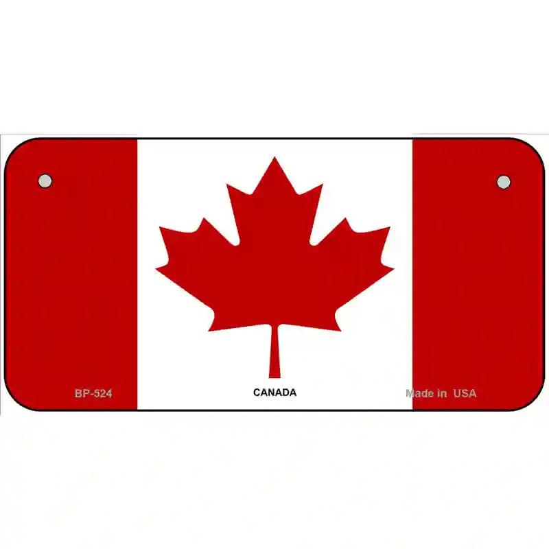 Canadian Flag Metal Novelty License Plate 6" x 3" (BP)