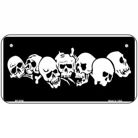 Skulls Novelty Metal License Plate 6" x 3" (BP)