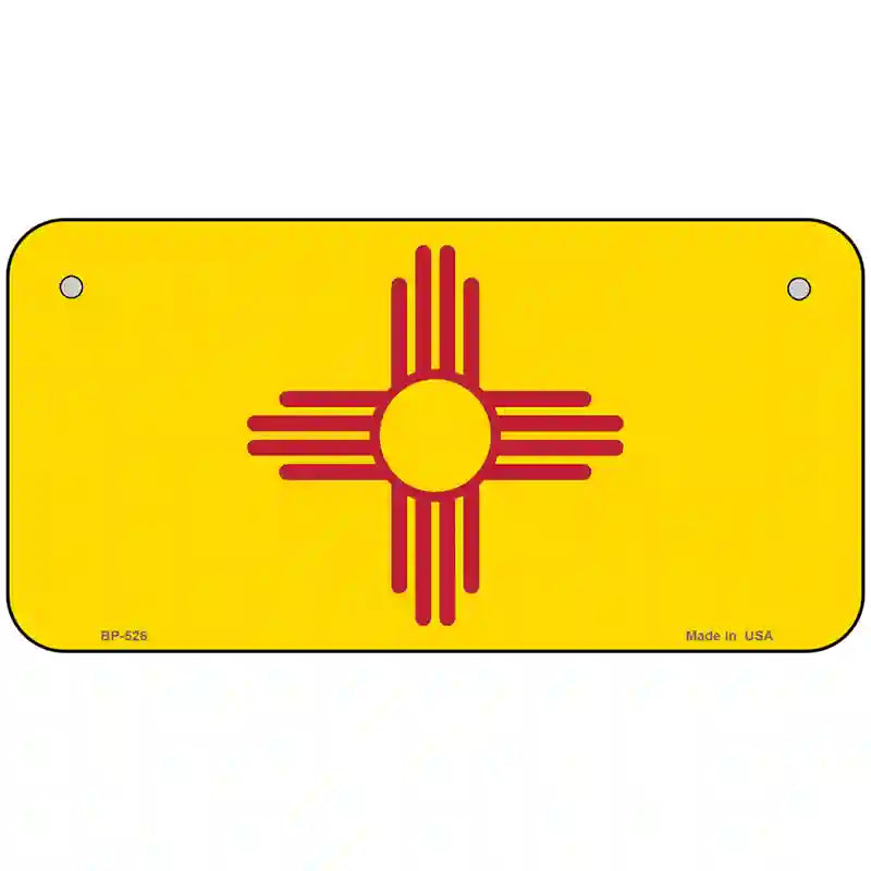 New Mexico State Flag Metal Novelty License Plate 6" x 3" (BP)