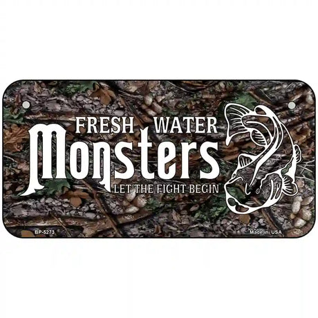 Fresh Water Monsters Metal Novelty License Plate 6" x 3" (BP)