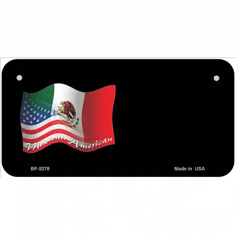 Mexican American Flag Offset Metal Novelty License Plate 6" x 3" (BP)