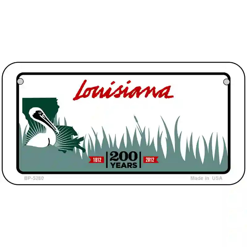 Louisiana 200 Years Blank Novelty Metal License Plate 6" x 3" (BP)