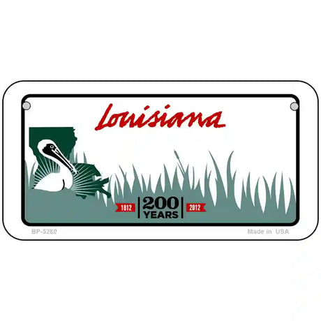 Louisiana 200 Years Blank Novelty Metal License Plate 6" x 3" (BP)