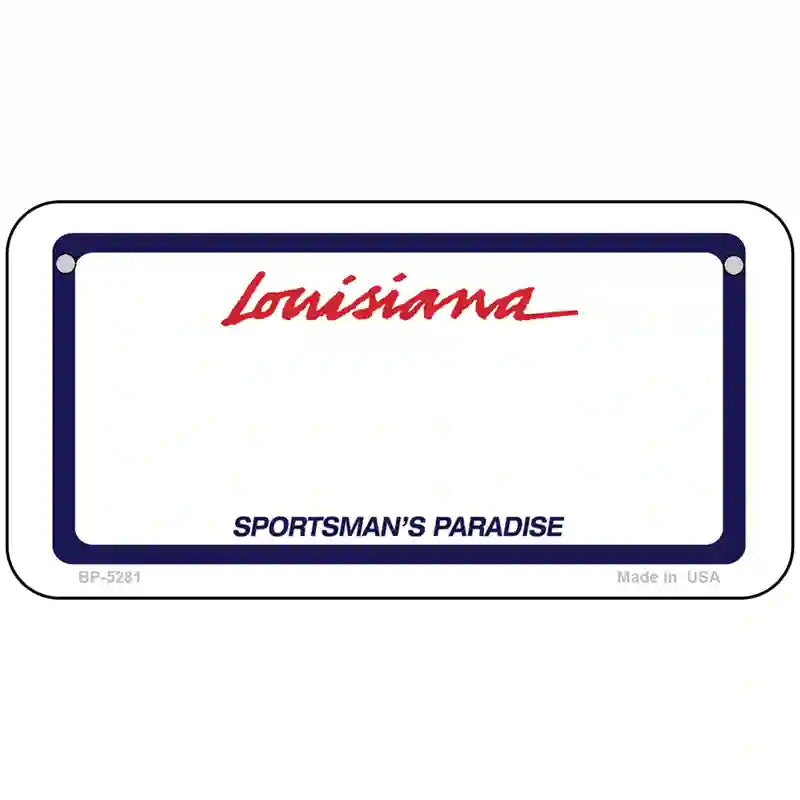 Louisiana Sportsman Blank Plate Metal License Plate 6" x 3" (BP)