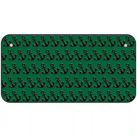 Green Black Anchor Metal Novelty License Plate 6" x 3" (BP)