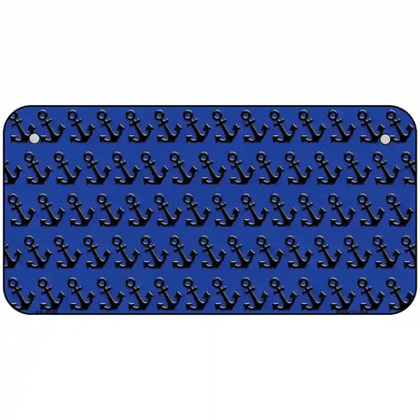 Blue Black Anchor Metal Novelty License Plate 6" x 3" (BP)