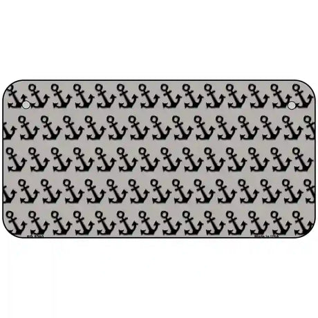 Grey Black Anchor Metal Novelty License Plate 6" x 3" (BP)