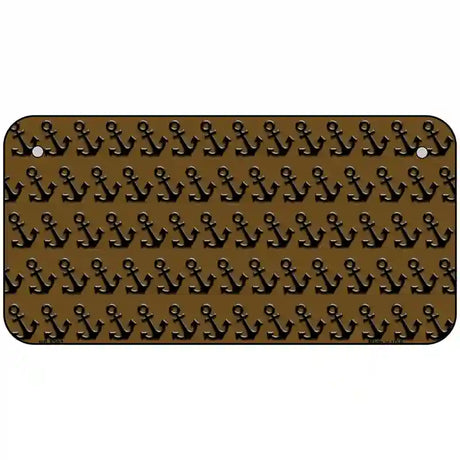 Brown Black Anchor Metal Novelty License Plate 6" x 3" (BP)