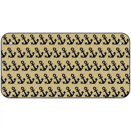 Gold Black Anchor Metal Novelty License Plate 6" x 3" (BP)