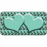 Mint Black Anchor Mint Heart Center Metal Novelty License Plate 6" x 3" (BP)