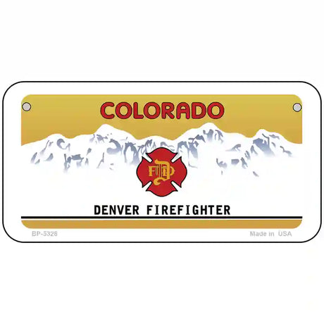 Denver Fire Fighter Metal Novelty License Plate 6" x 3" (BP)