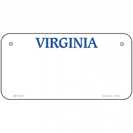 Virginia Blank Novelty Metal License Plate 6" x 3" (BP)