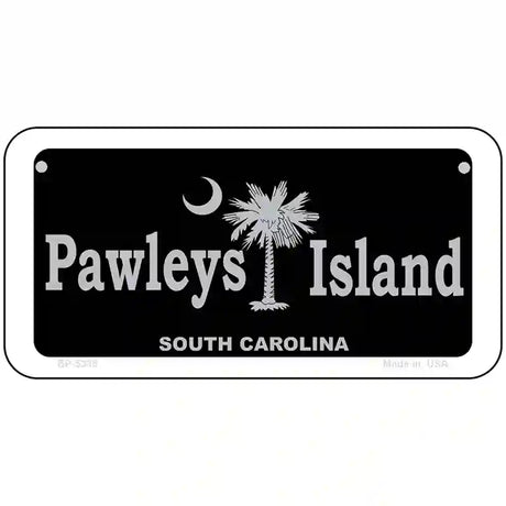 Pawleys Island Black Metal Novelty License Plate 6" x 3" (BP)