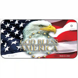 God Bless America Eagle Novelty Metal License Plate 6" x 3" (BP)