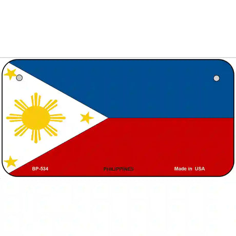 Philippines Flag Metal Novelty License Plate 6" x 3" (BP)