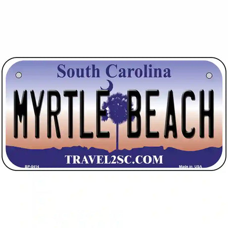 Myrtle Beach South Carolina Metal Novelty License Plate 6" x 3" (BP)