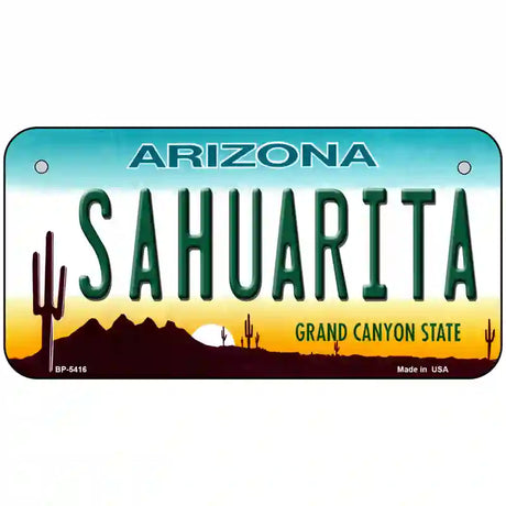 Sahuarita Arizona Novelty Metal License Plate 6" x 3" (BP)