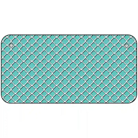 Tiffany Blue White Quatrefoil Metal Novelty License Plate 6" x 3" (BP)