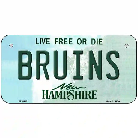 Bruins New Hampshire Metal Novelty License Plate 6" x 3" (BP)