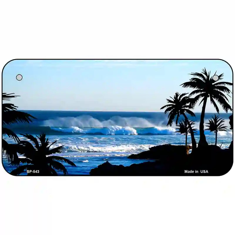 Ocean Wave Metal Novelty License Plate 6" x 3" (BP)