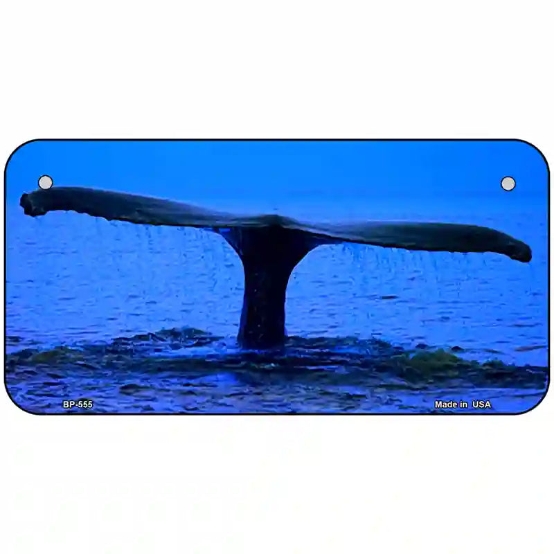 Whale Tail Metal Novelty License Plate 6" x 3" (BP)