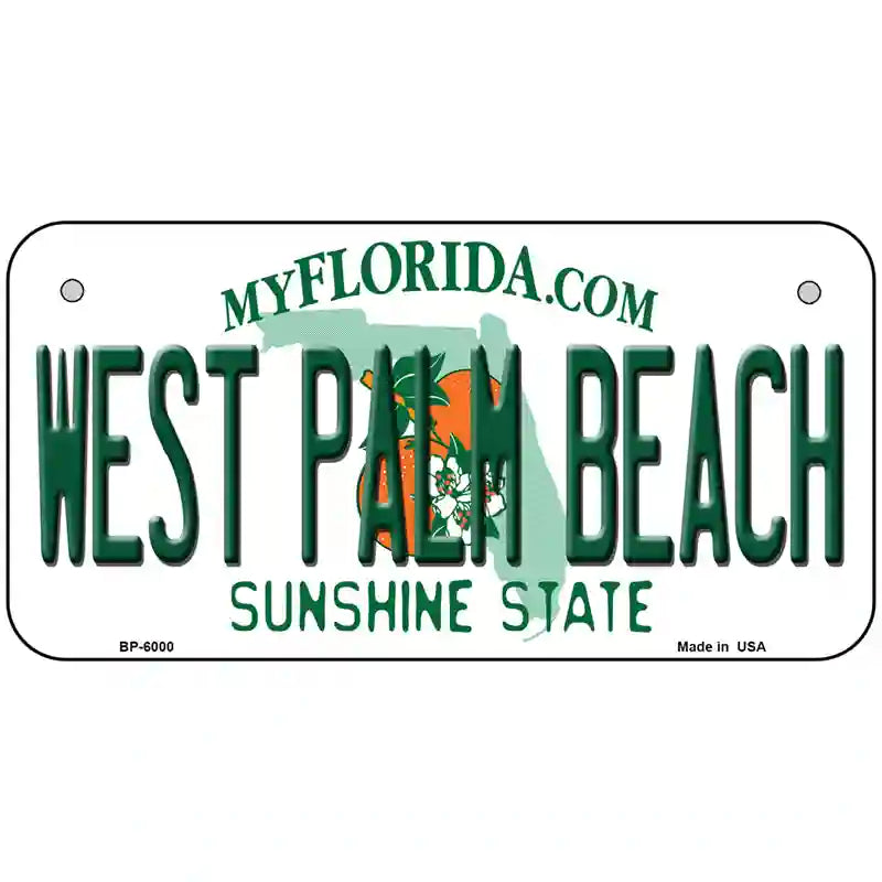 West Palm Beach Florida Novelty Metal License Plate 6" x 3" (BP)