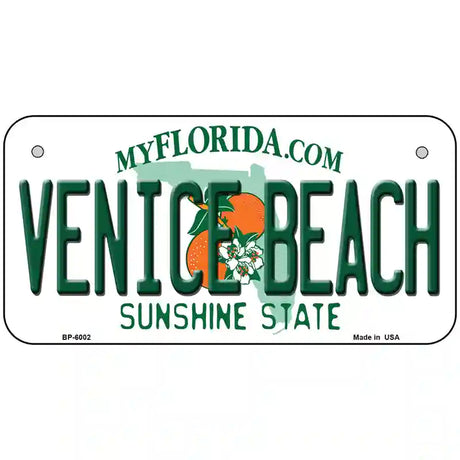 Venice Beach Florida Novelty Metal License Plate 6" x 3" (BP)