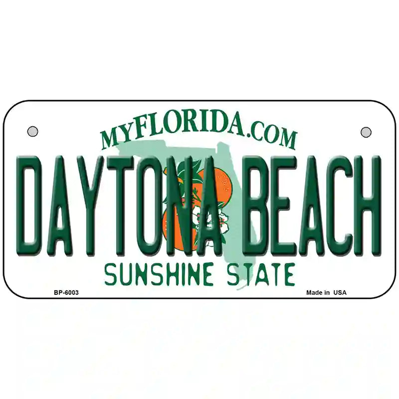 Daytona Beach Florida Novelty Metal License Plate 6" x 3" (BP)