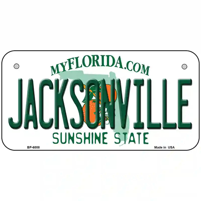 Jacksonville Florida Novelty Metal License Plate 6" x 3" (BP)