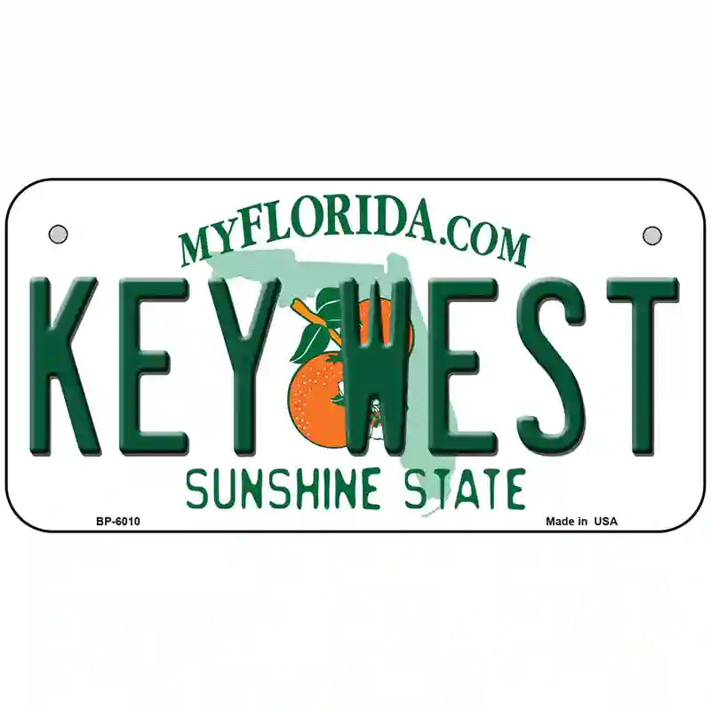 Key West Florida Novelty Metal License Plate 6" x 3" (BP)