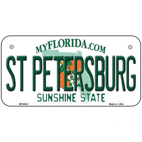 St Petersburg Florida Novelty Metal License Plate 6" x 3" (BP)