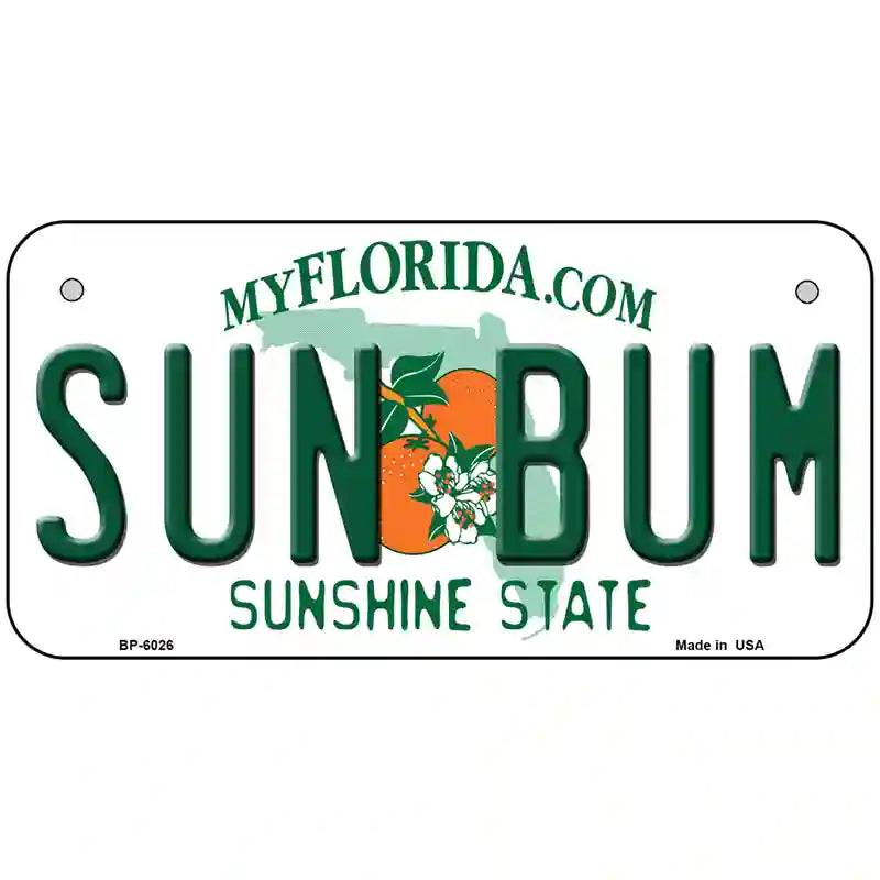 Sun Bum Florida Novelty Metal License Plate 6" x 3" (BP)