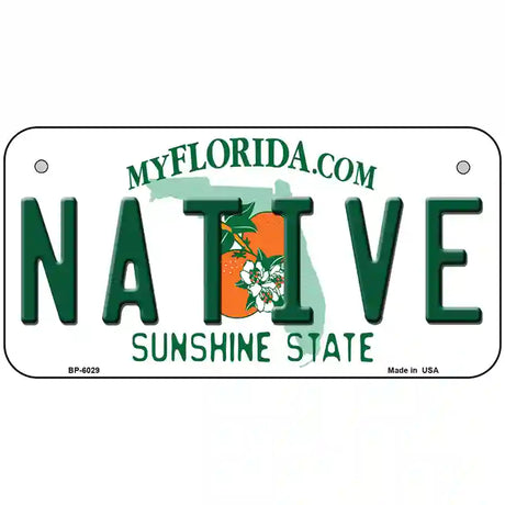 Native Florida Novelty Metal License Plate 6" x 3" (BP)