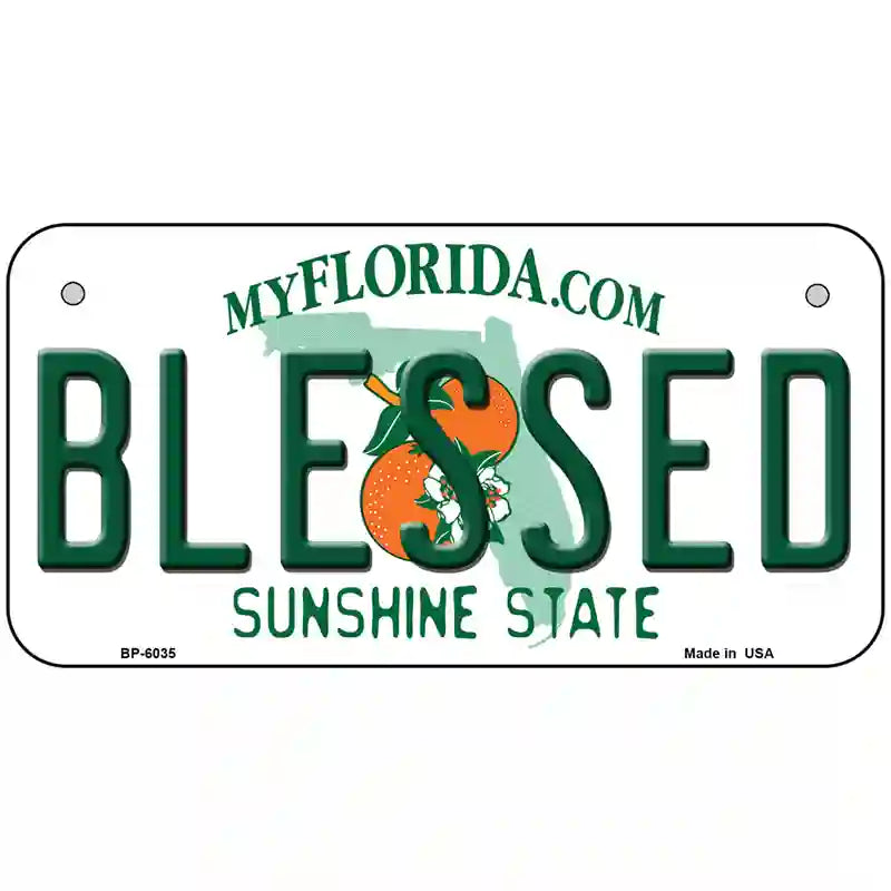 Blessed Florida Novelty Metal License Plate 6" x 3" (BP)