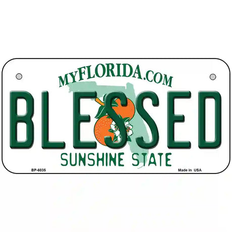 Blessed Florida Novelty Metal License Plate 6" x 3" (BP)