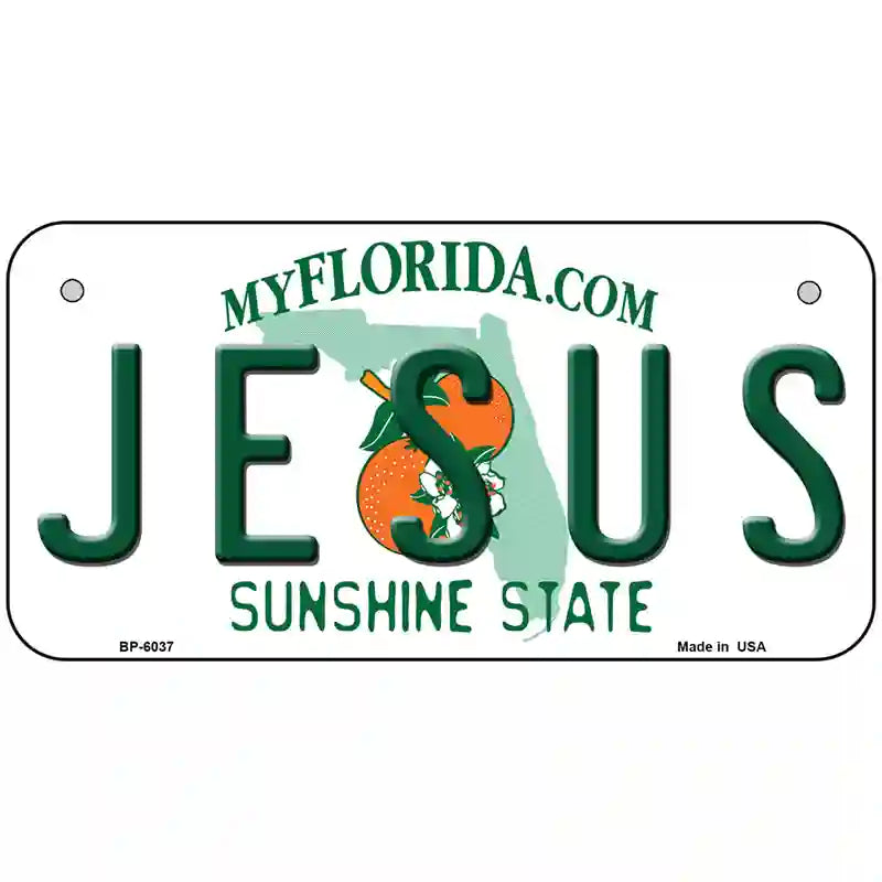 Jesus Florida Novelty Metal License Plate 6" x 3" (BP)