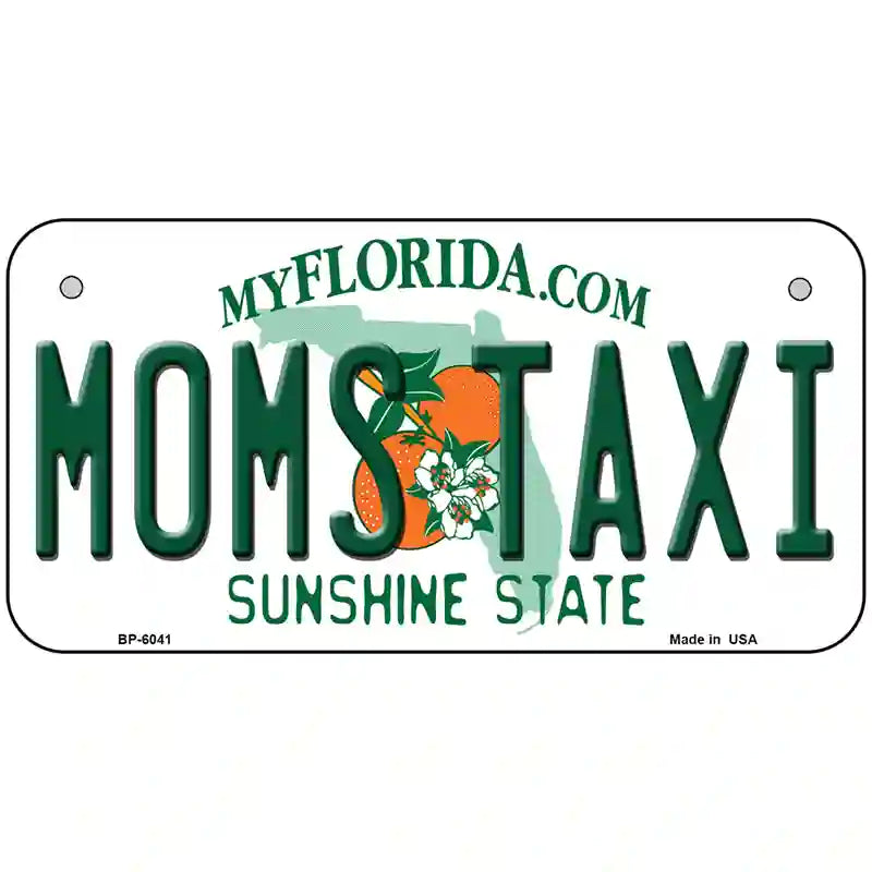 Moms Taxi Florida Novelty Metal License Plate 6" x 3" (BP)