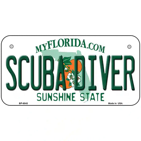 Scuba Diver Florida Novelty Metal License Plate 6" x 3" (BP)