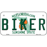 Biker Florida Novelty Metal License Plate 6" x 3" (BP)