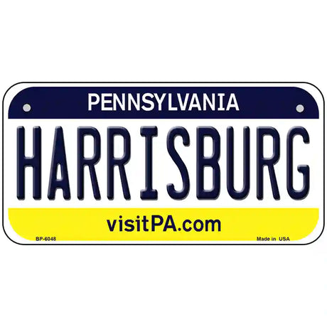 Harrisburg Pennsylvania State Novelty Metal License Plate 6" x 3" (BP)