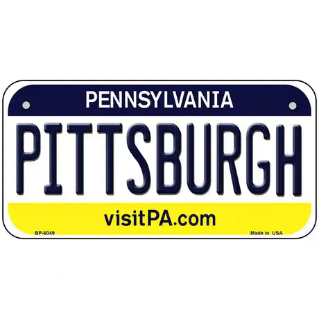 Pittsburgh Pennsylvania State Novelty Metal License Plate 6" x 3" (BP)