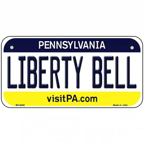 Liberty Bell Pennsylvania State Novelty Metal License Plate 6" x 3" (BP)