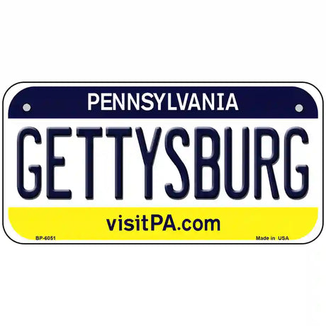 Gettysburg Pennsylvania State Novelty Metal License Plate 6" x 3" (BP)