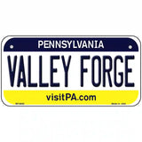 Valley Forge Pennsylvania State Novelty Metal License Plate 6" x 3" (BP)