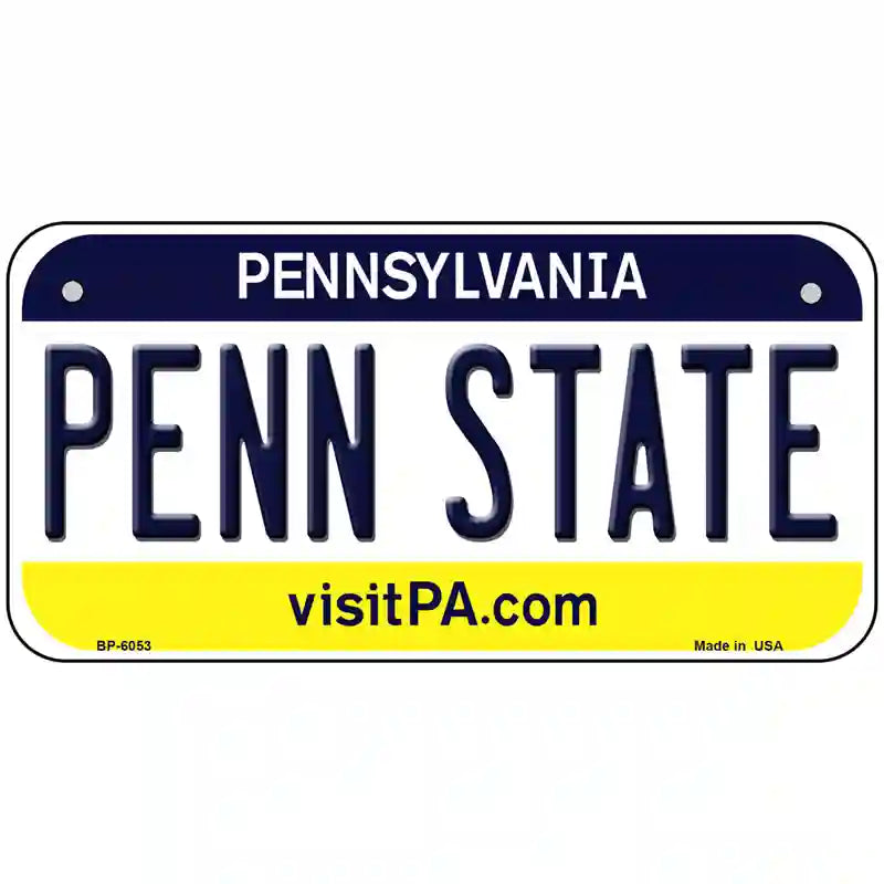 Penn State Pennsylvania State Novelty Metal License Plate 6" x 3" (BP)