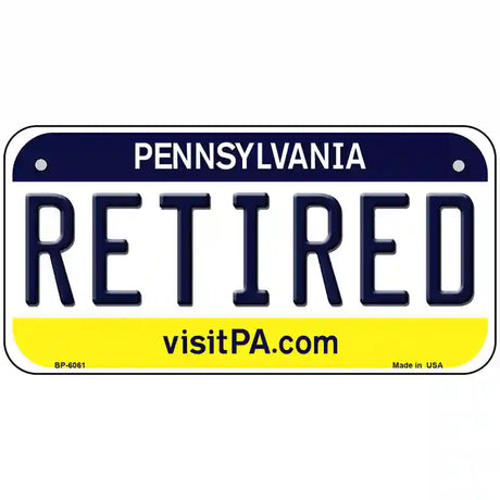 Retired Pennsylvania State Novelty Metal License Plate 6" x 3" (BP)