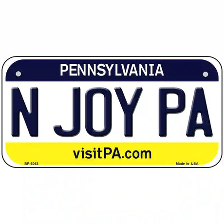 N Joy Pennsylvania State Novelty Metal License Plate 6" x 3" (BP)